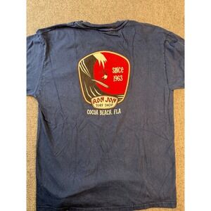 Ron Jon Surf Shop T Shirt Mens L Blue Cocoa Beach Florida Graphic Pocket Tee Vtg